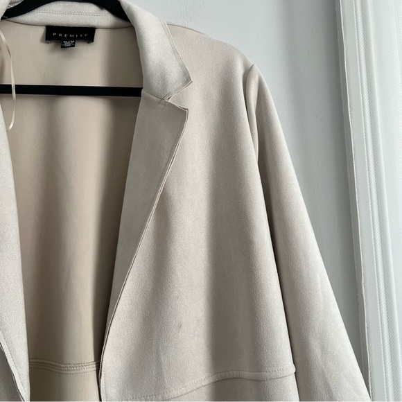 Premise Cream Trench Coat with Notched Lapels - Picture 4 of 5